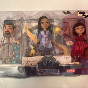 Disney Wish Asha Dahlia & Magnifico Doll Set - Purple, Red, Blue